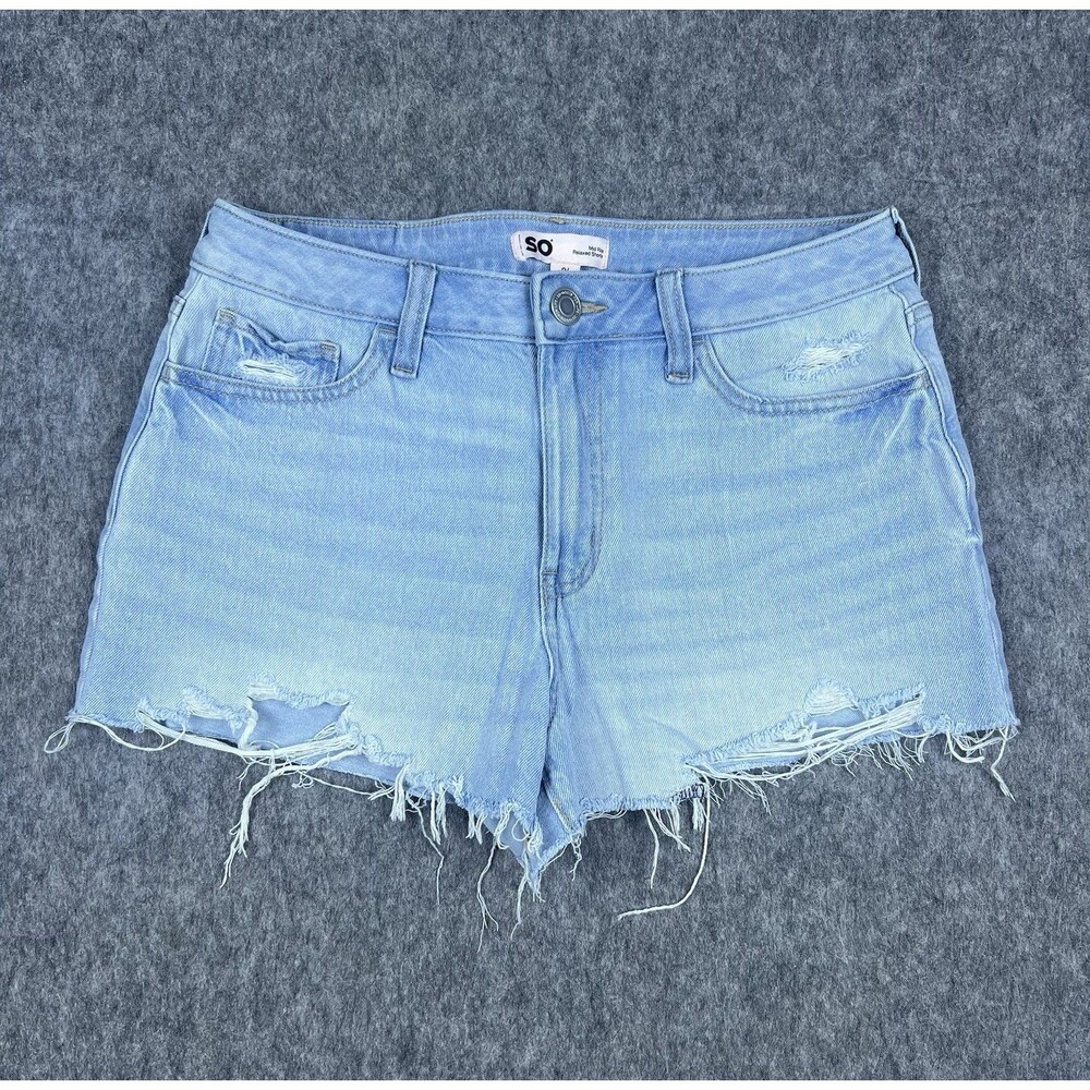 SO Sonoma Women's Jean Shorts Mid Rise Relaxed Shortie Light Wash Denim Size 9